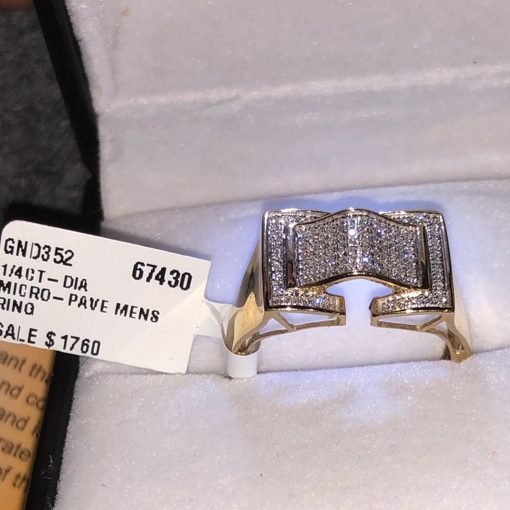 10k solid gold real diamond men ring custom made FREE APPRAISAL NOT PLATED SALE!